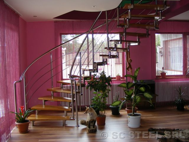 Balustradă din inox cu trei tije intermediare