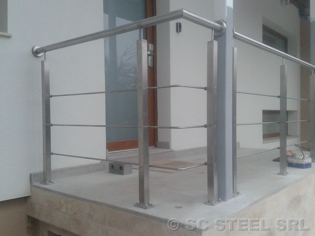 Balustradă din inox cu profil dreptunghiular