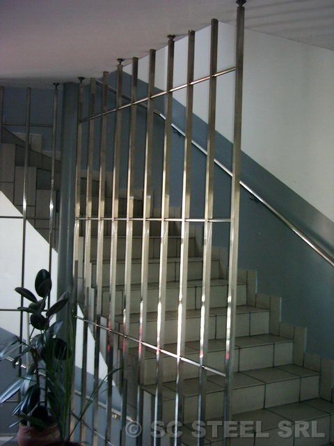 Harfă din inox cu profil dreptunghiular